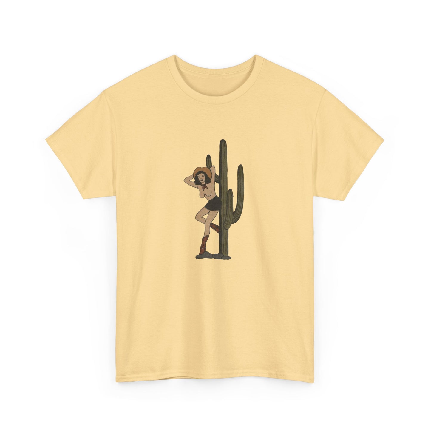 Desert Cowgirl Pinup Graphic T-Shirt Cotton Tee New Gift Vintage
