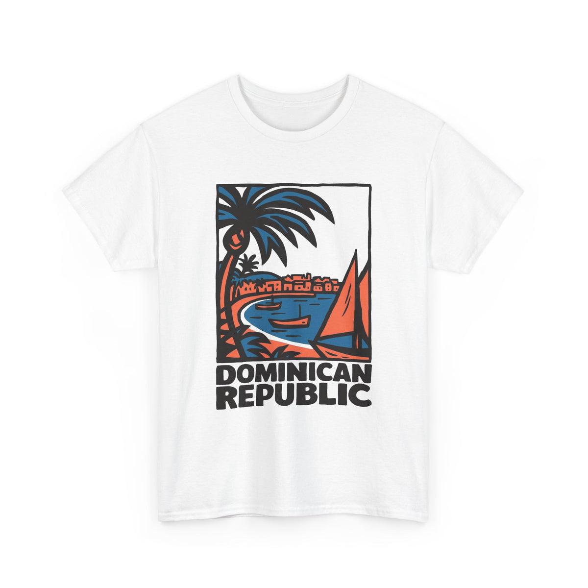 Dominican Republic Beach Graphic T Shirt Men's Heavy Cotton Tee