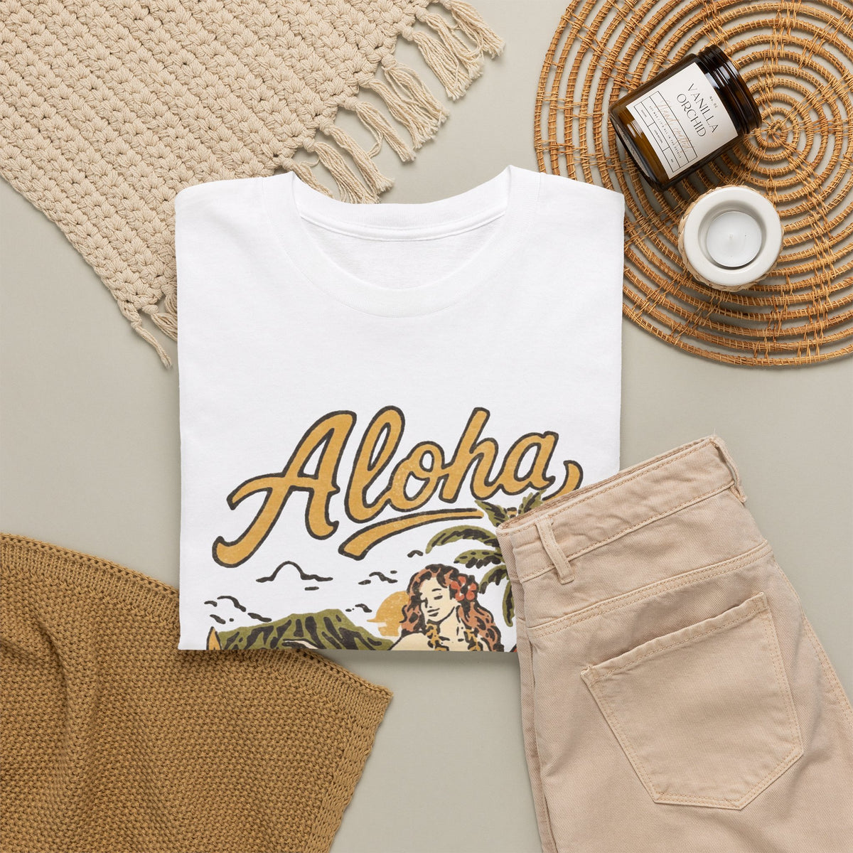Aloha Tropical Island Woman Graphic Tee Men's Graphic Tee