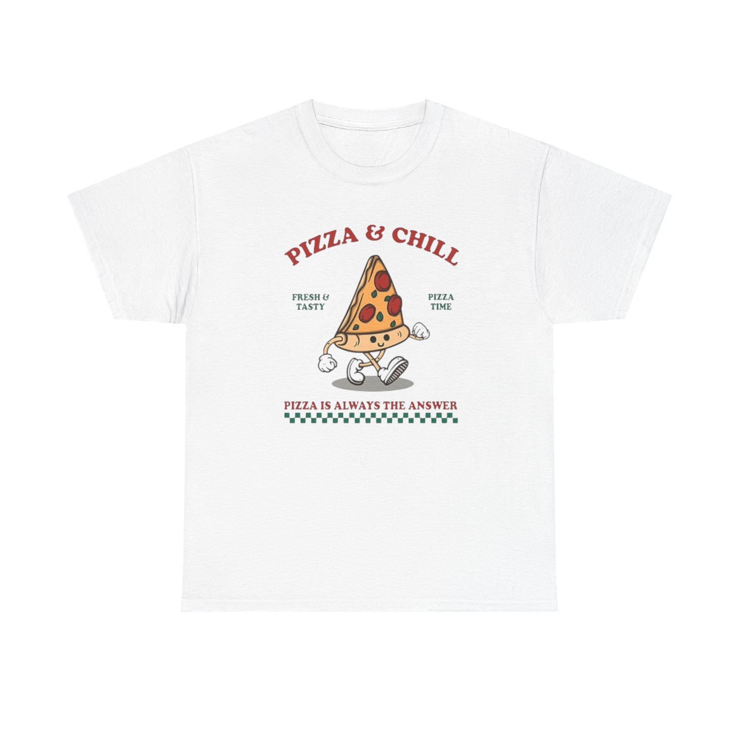 Pizza And Chill Graphic T Shirt Pizza Party Unisex Heavy Cotton Tee