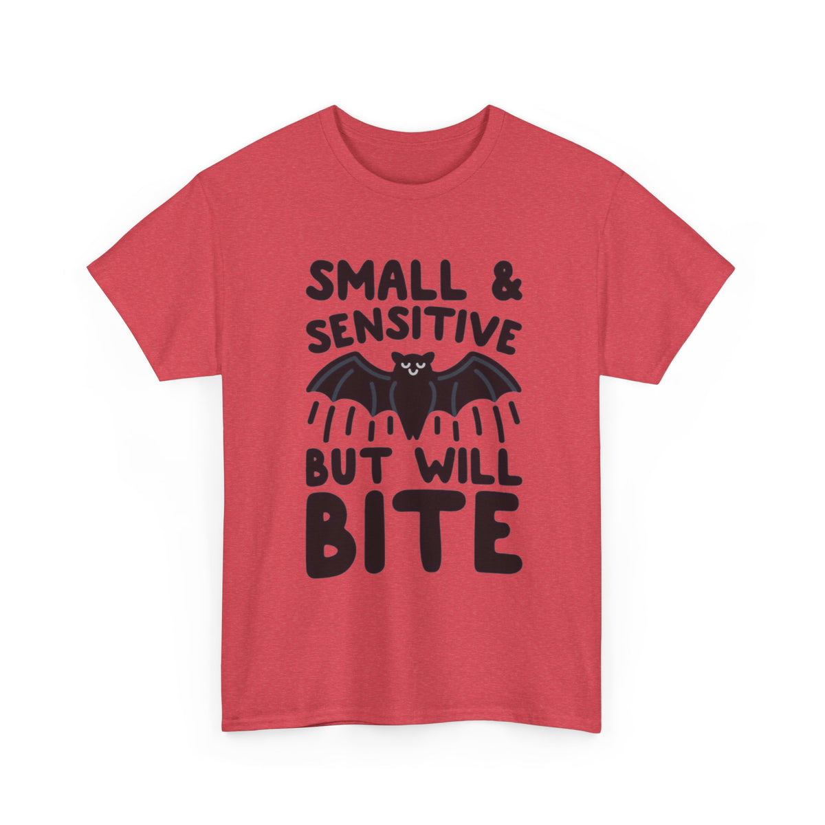 Bat Bite Funny Graphic T Shirt Men's Retro Humor Heavy Cotton Tee