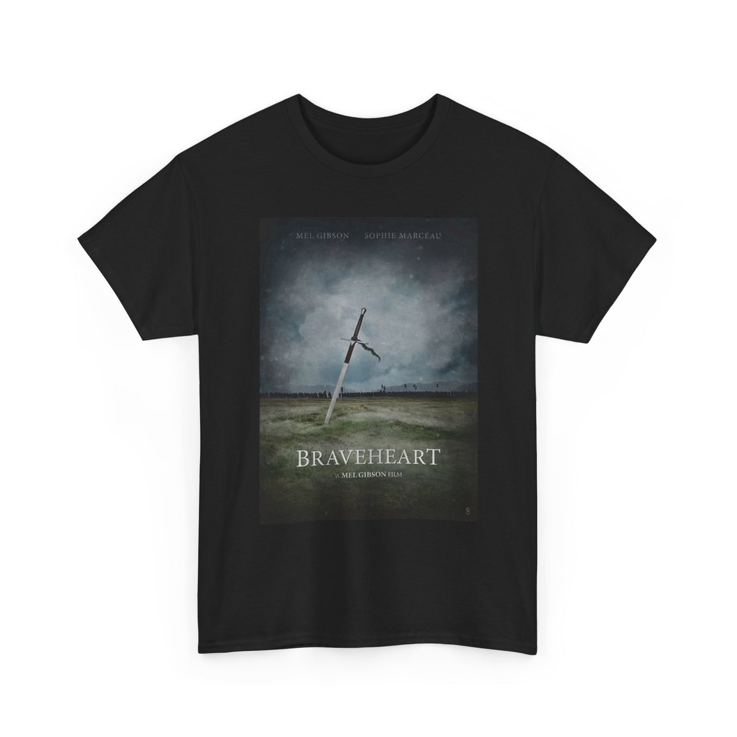 Braveheart Graphic T Shirt Retro Movie Poster Vintage Unisex Heavy Cotton Tee