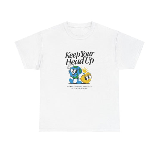 Keep Your Head Up World Graphic T Shirt Unisex Heavy Cotton Tee