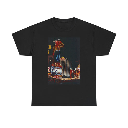 Las Vegas Casino Vintage Cowboy Graphic T Shirt S-5XL Unisex Heavy Cotton Tee