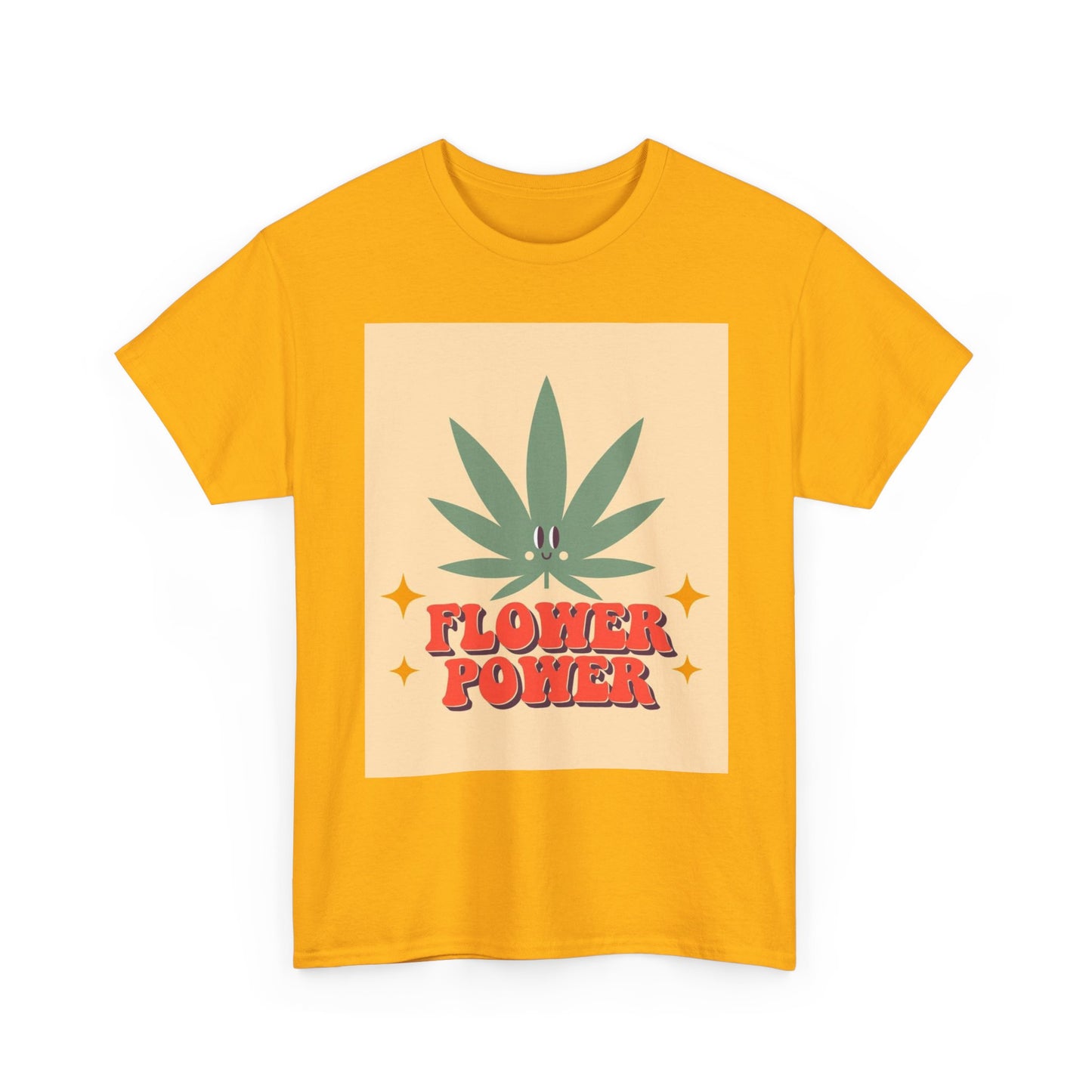 Flower Power Retro T Shirt Vintage Vibes 420 Unisex Heavy Cotton Tee