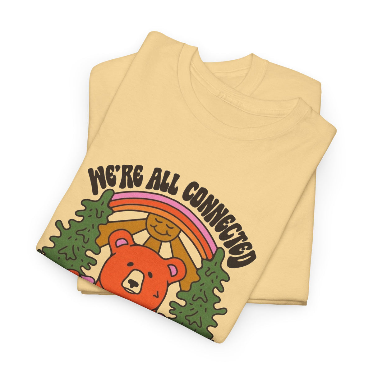 Were All Connected Mother Earth Graphic T Shirt Men's Heavy Cotton Tee