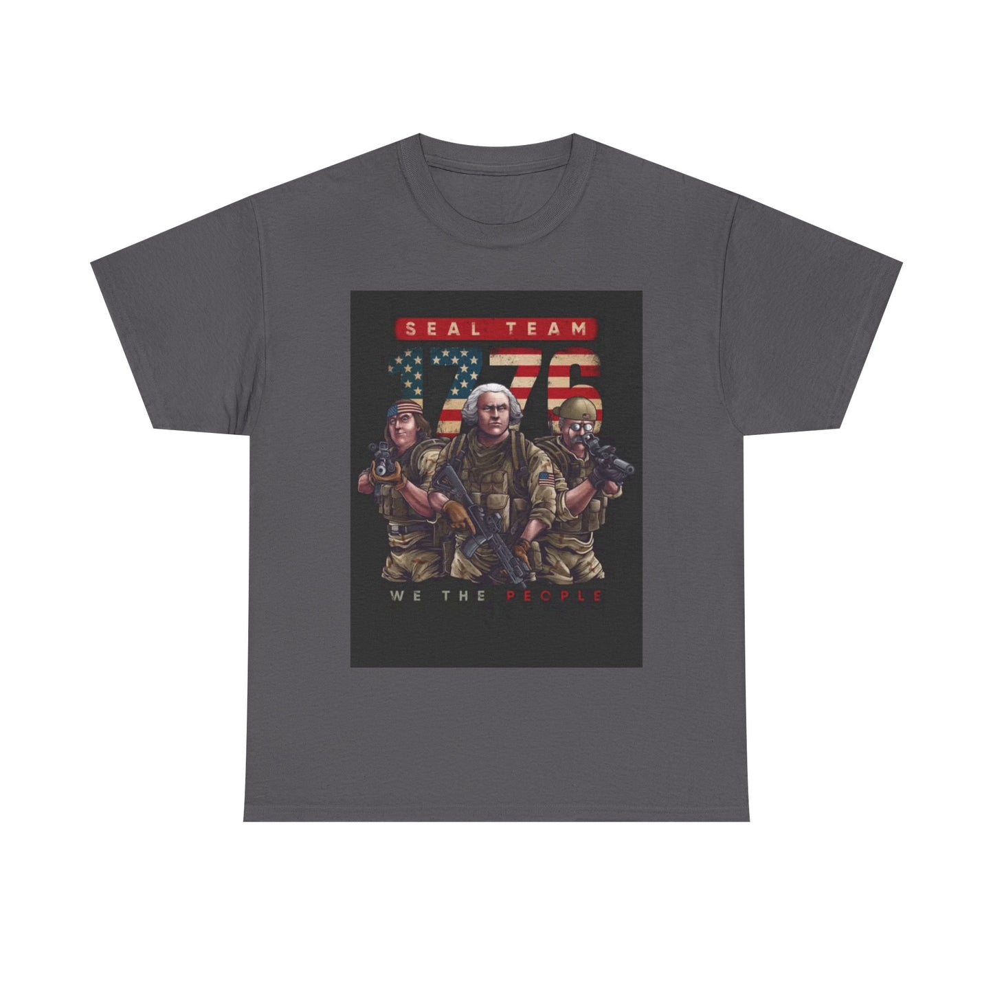 Navy Seals Team Tshirt 1776 America July 4th Flag Unisex Heavy Cotton Tee