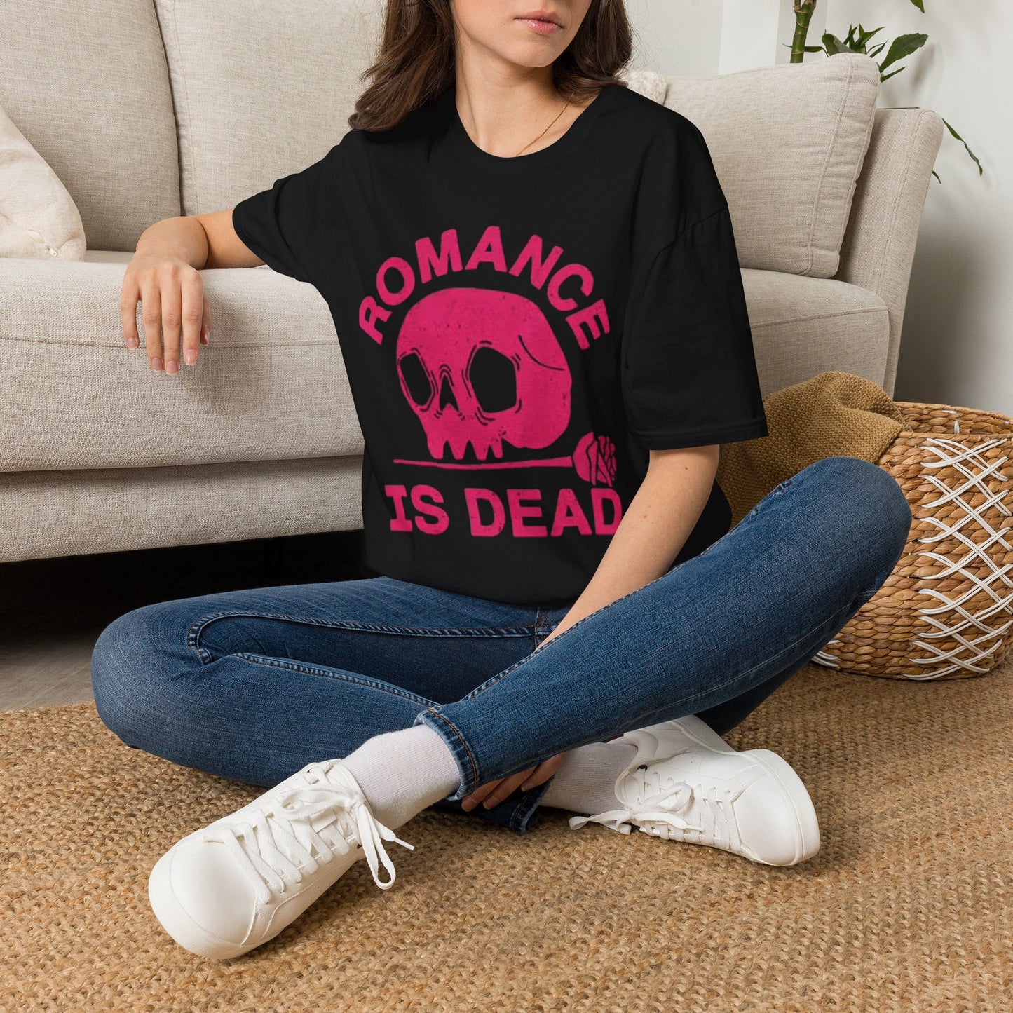 Romance Is Dead Graphic T Shirt Vintage Retro Skull Unisex Softstyle T-Shirt