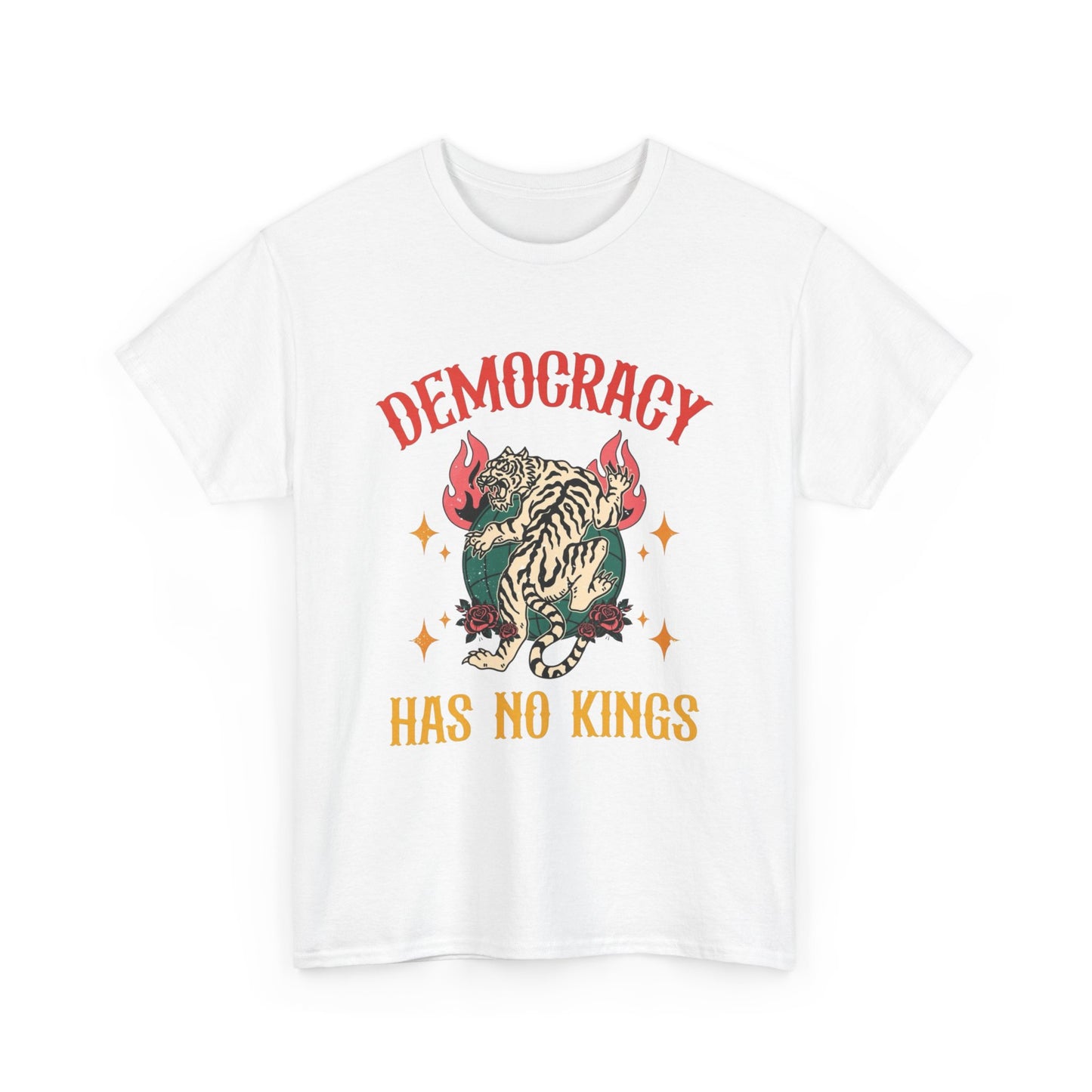 Democracy Has No Kings Graphic T Shirt NEW Adult Unisex Heavy Cotton Tee