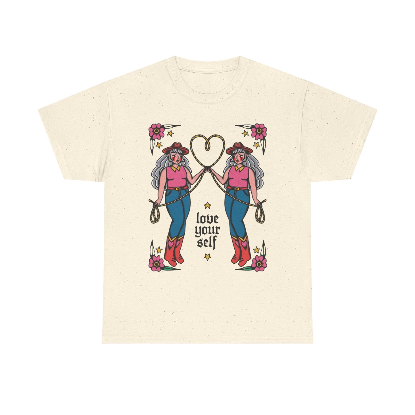 Love Yourself Cowgirl Graphic T-Shirt Unisex Heavy Cotton Tee Gift NEW