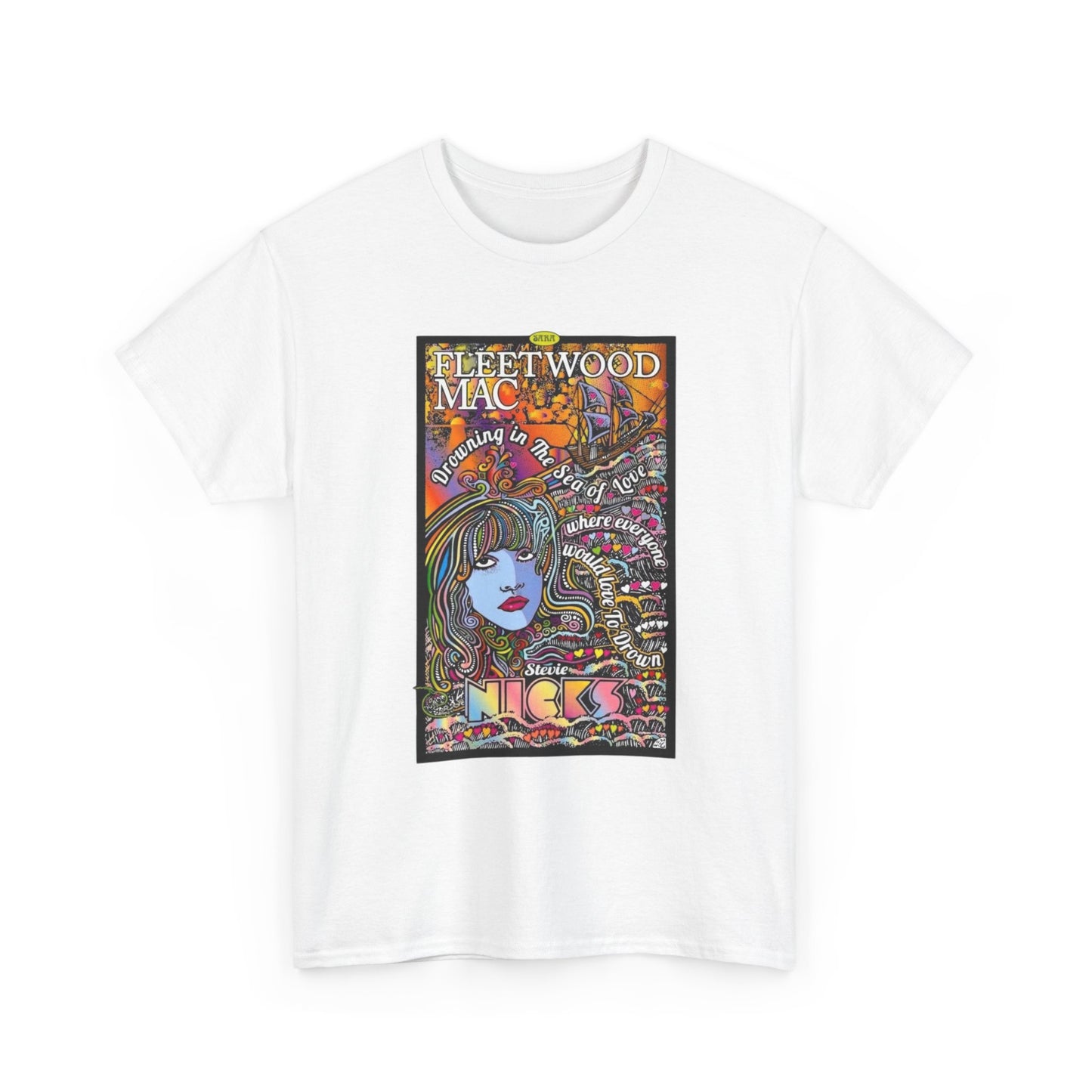 Fleetwood Mac T-shirt graphic vintage art 70s Unisex Heavy Cotton Tee