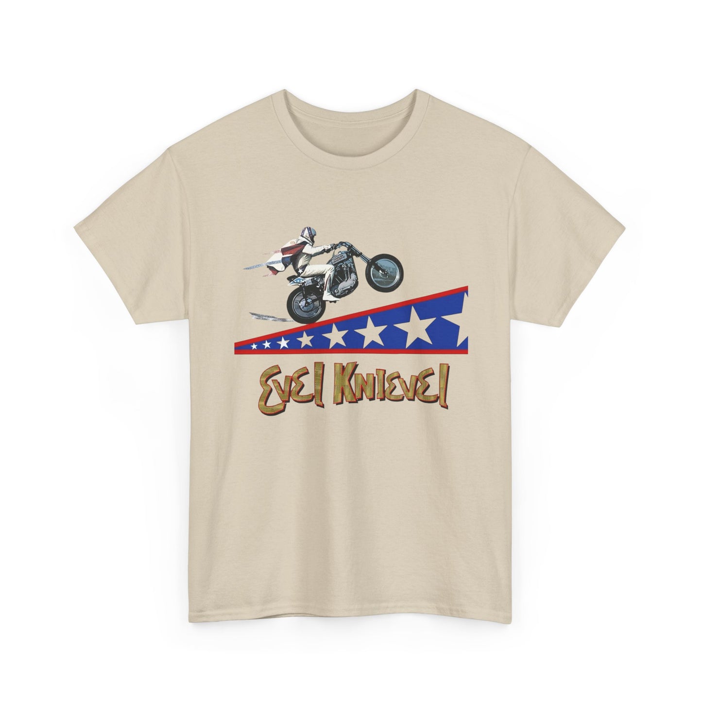 Evel Knievel Motorcycle Stunts Graphic T-Shirt Unisex Heavy Cotton Tee GIFT NEW