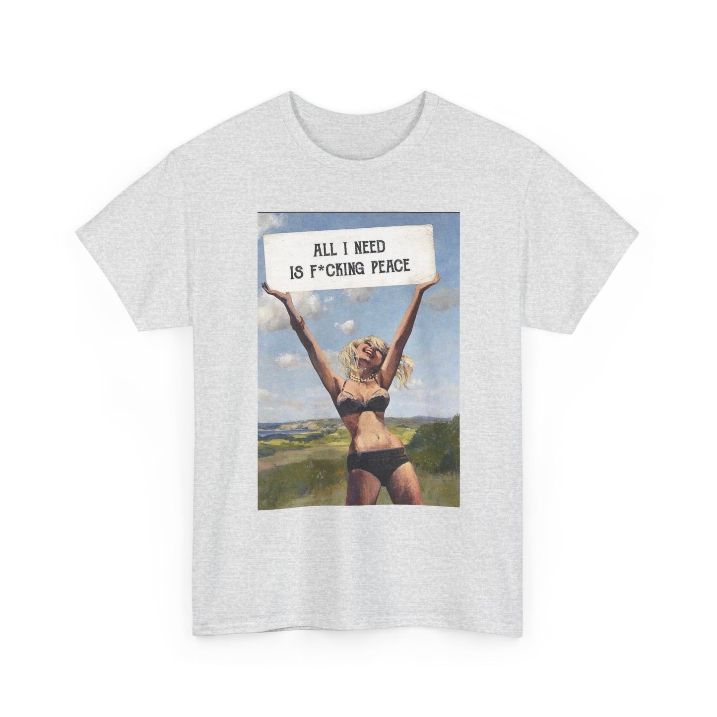 All I Need Is Peace Graphic T-Shirt Womens Comfy Cotton Tee NEW