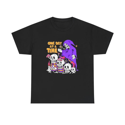 One Day At A Time Funny Graphic T Shirt NEW Unisex Heavy Cotton Tee
