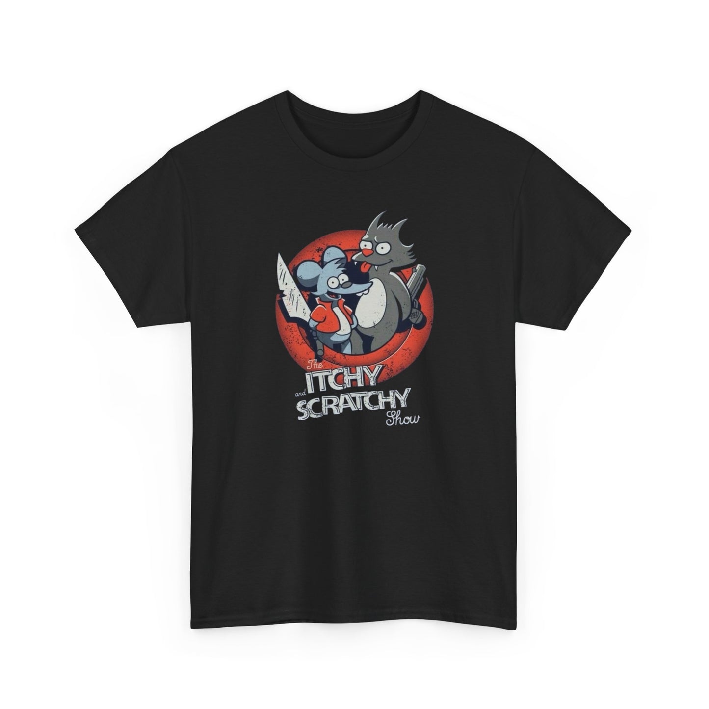 The Itchy And Scratchy Show Vintage Graphic T-Shirt Unisex Heavy Cotton Tee NEW