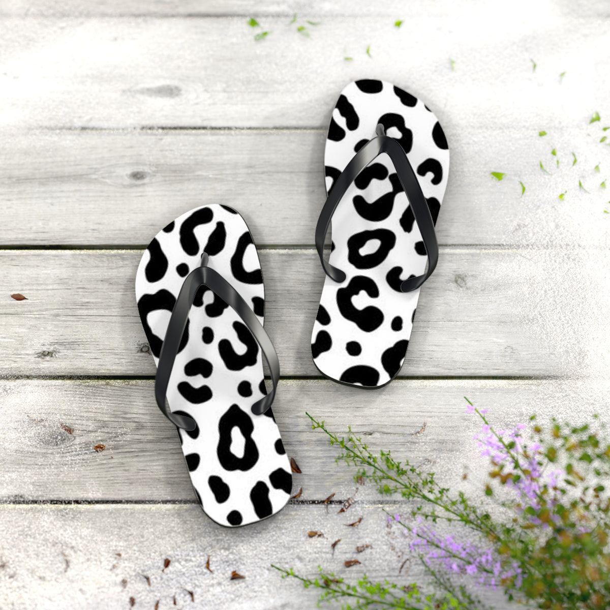 Leopard Print Beach Sandals, Slides for Summer, Flip Flops, Water Resistant