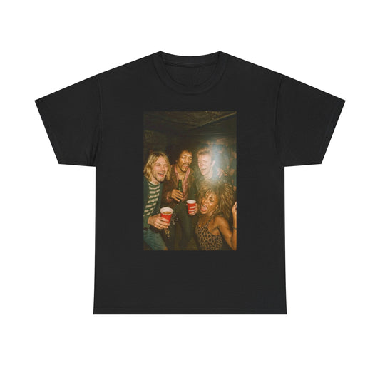 Hendrix Cobain Bowie Tuner Funny Graphic T Shirt Vintage Unisex Heavy Cotton Tee