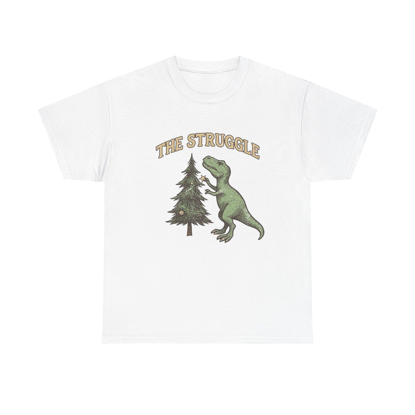 The Struggle Dinosaur Funny Graphic T Shirt NEW Adult Regular Heavy Cotton Tee
