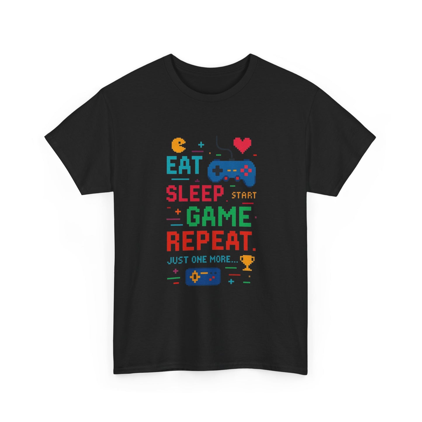Eat Sleep Game Repeat Graphic T Shirt NEW GIFT Unisex Heavy Cotton Tee