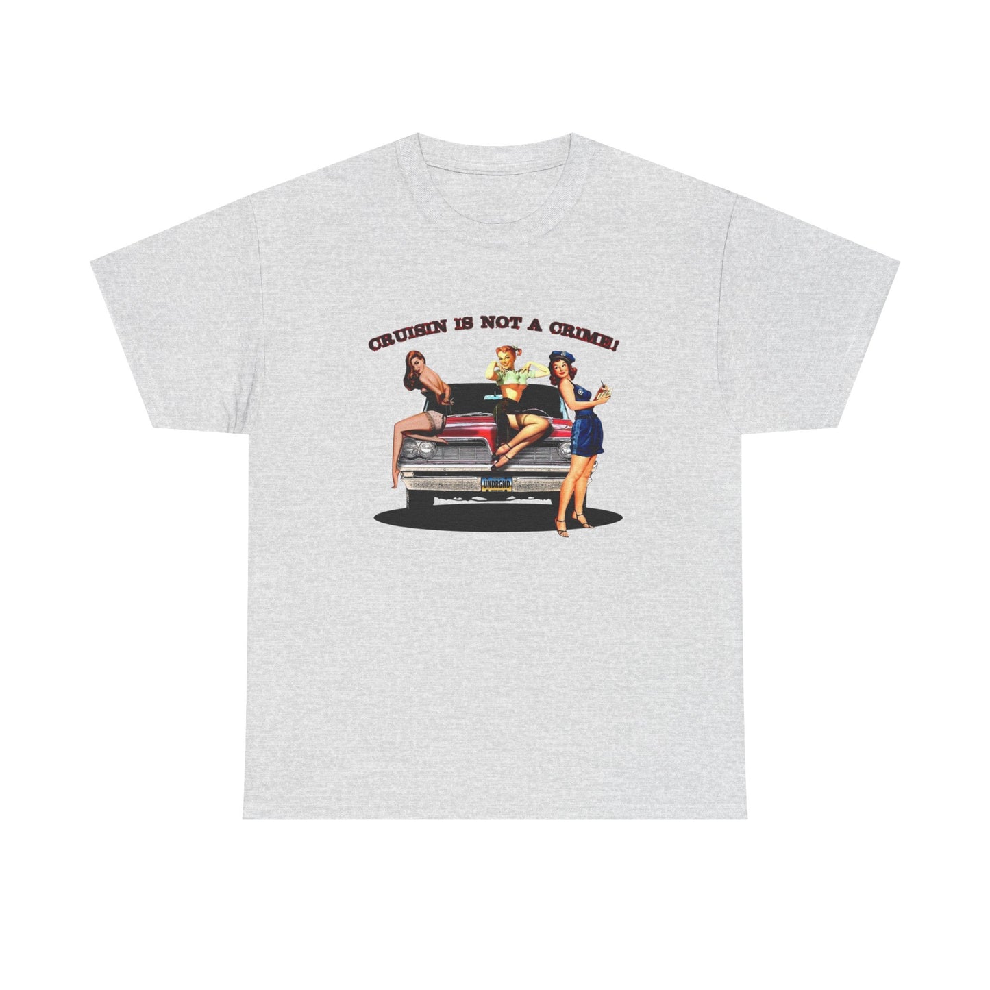 Vintage Car Models Crusin Graphic T-Shirt Unisex Heavy Cotton Tee Gift NEW