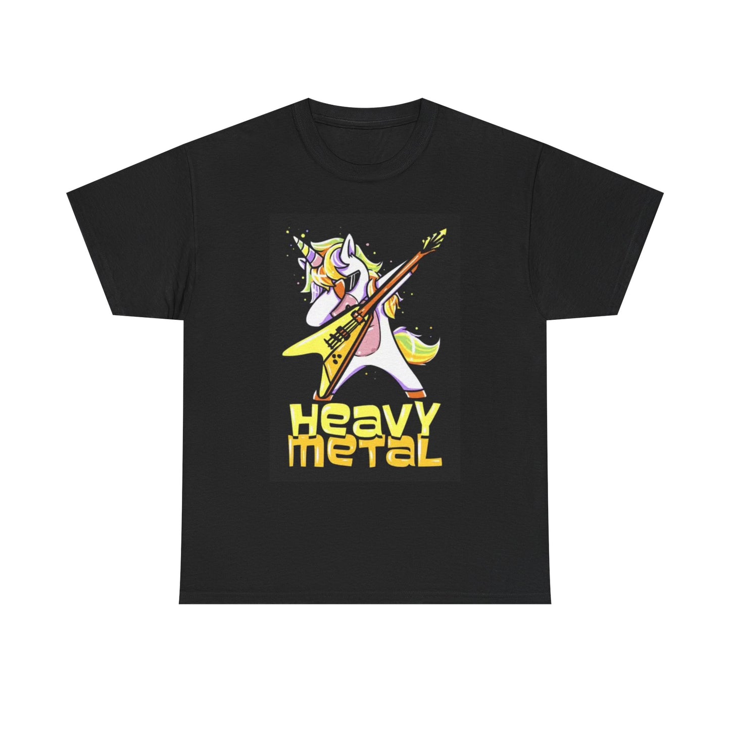 Heavy Metal Unicorn Graphic T Shirt Retro Funny Gift Unisex Heavy Cotton Tee
