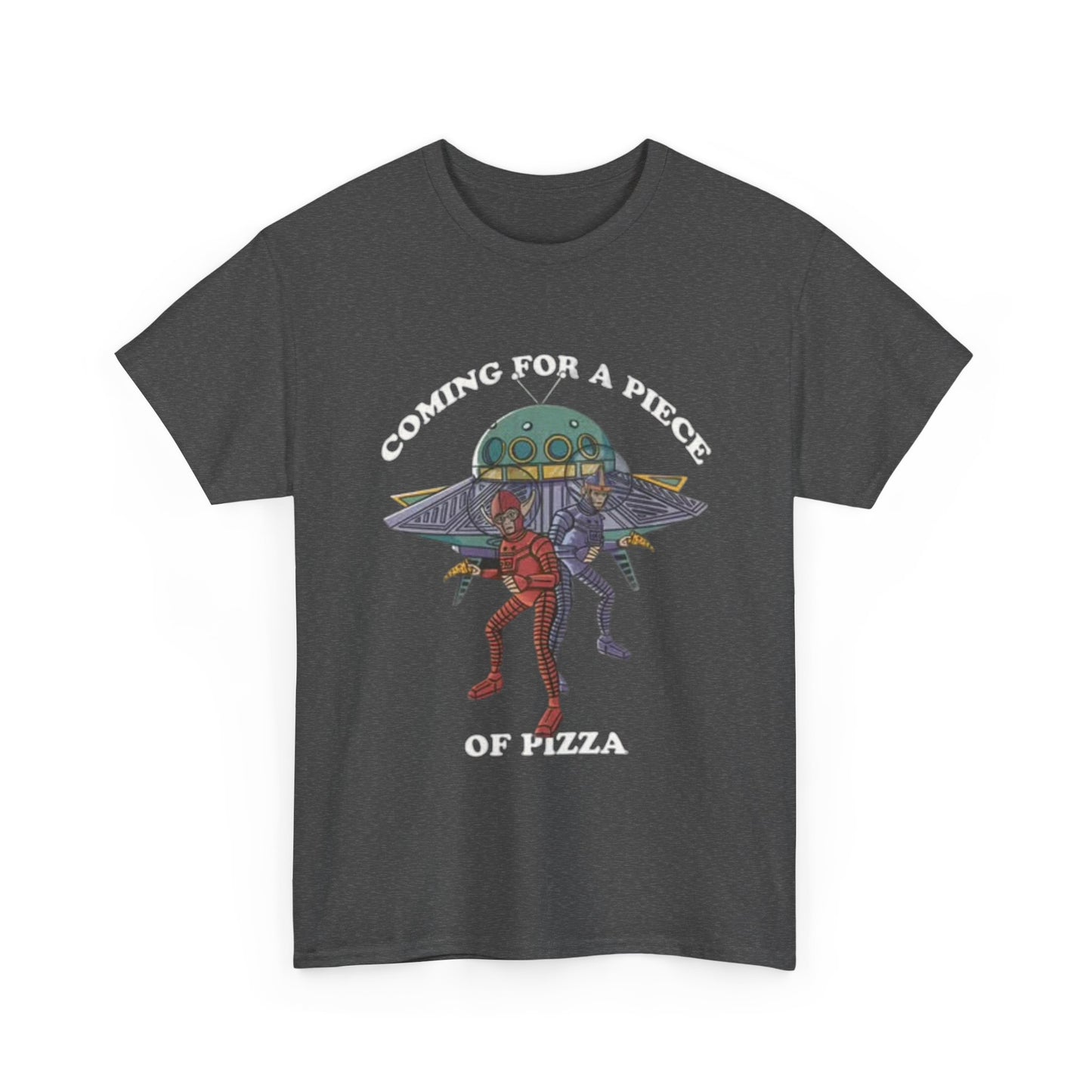 Alien Pizza Run Shirt Funny New York Gift Space Ship Unisex Heavy Cotton Tee