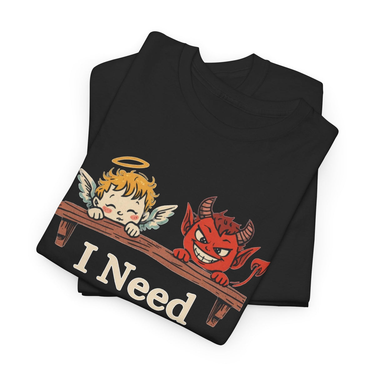 Funny Angel Devil Oral Support Graphic T-Shirt Sex Humor  Men's Graphic Tee