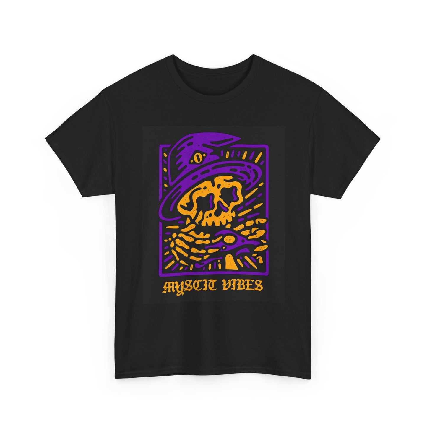 Mystic Vibes Graphic T Shirt Vintage Wizard Unisex Heavy Cotton Tee