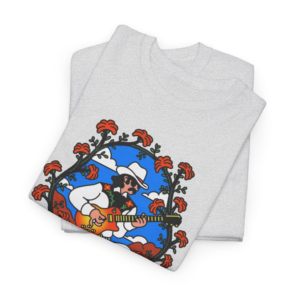 Romanceur Guitar Player Illustration T-Shirt Men's Graphic Tee