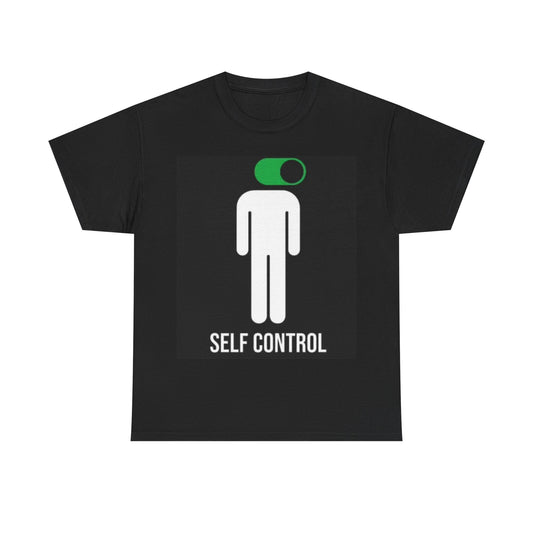 Self Control Shirt Funny Turn It Off Graphic Gift Unisex Heavy Cotton Tee