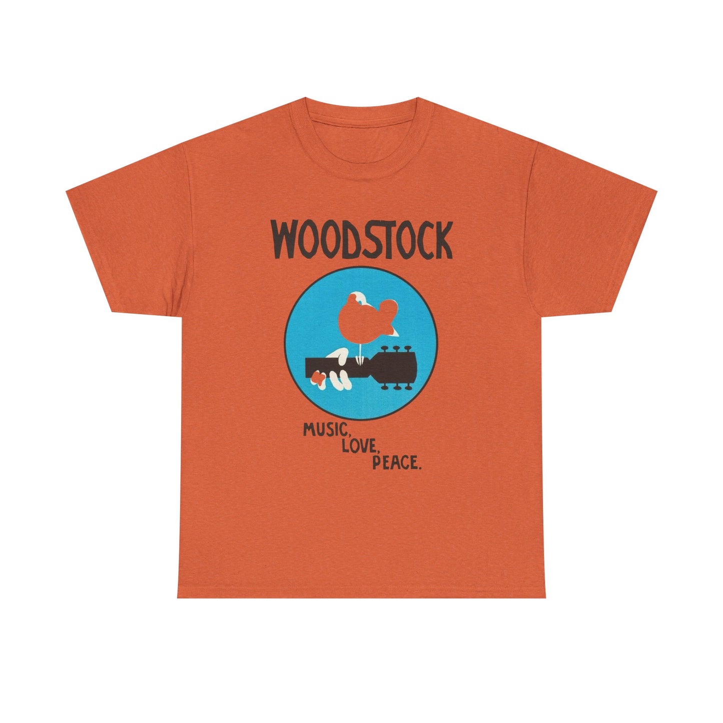 Woodstock Vintage Music Love Peace Graphic T Shirt Unisex Heavy Cotton Tee