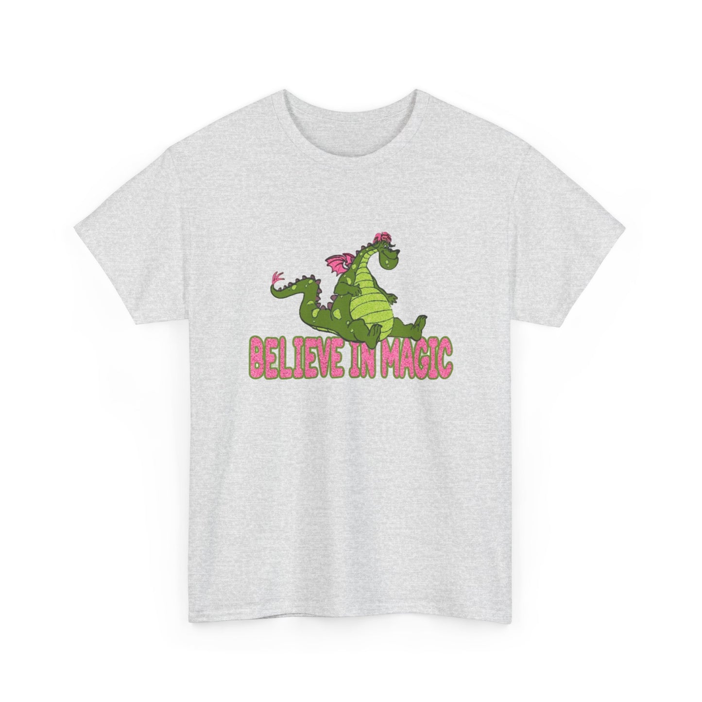 Believe In Magic T Shirt Funny Puff the Magic Dragon Graphic Unisex Heavy Cotton