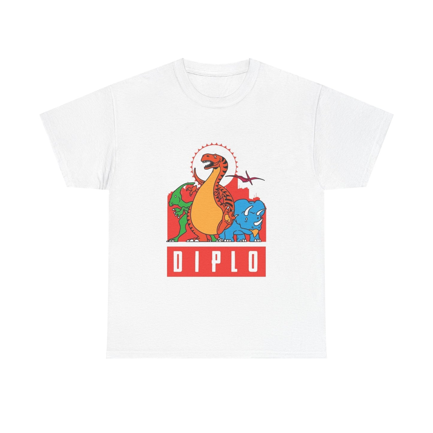 Diplo T shirt Dinosaur Poster Retro EDM Dj Merch Unisex Heavy Cotton Tee