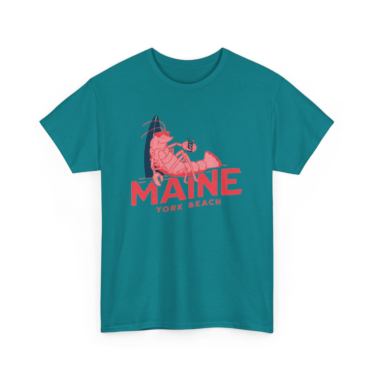 Maine York Beach Lobster Tee | Coastal Vacation Shirt Men's Graphic T Shirt