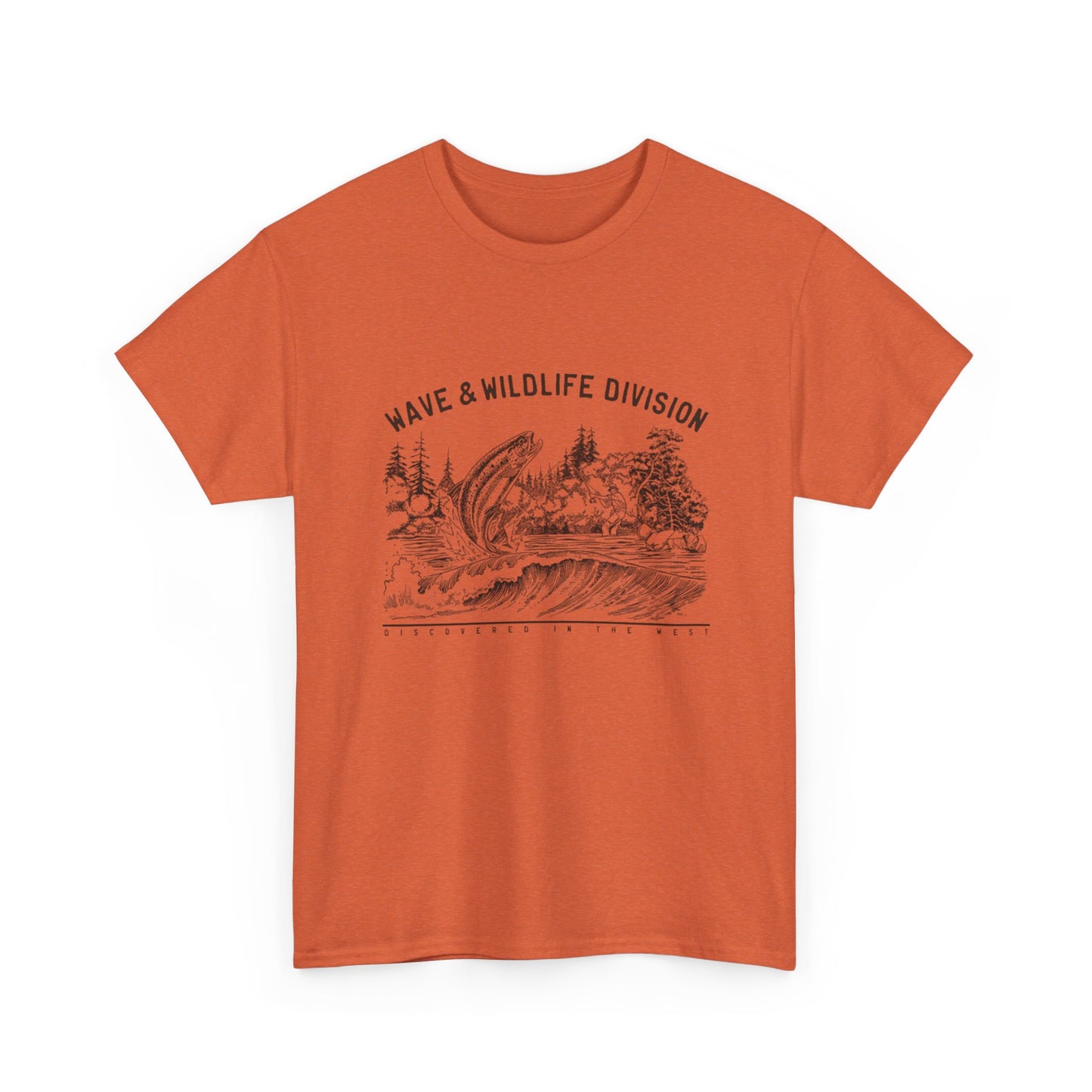 Wave And Wildlife Division Graphic T Shirt Unisex Heavy Cotton Tee