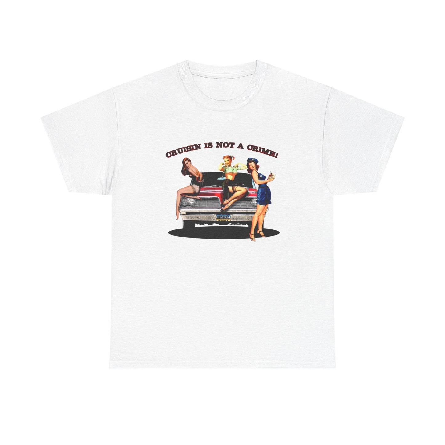 Vintage Car Models Crusin Graphic T-Shirt Unisex Heavy Cotton Tee Gift NEW