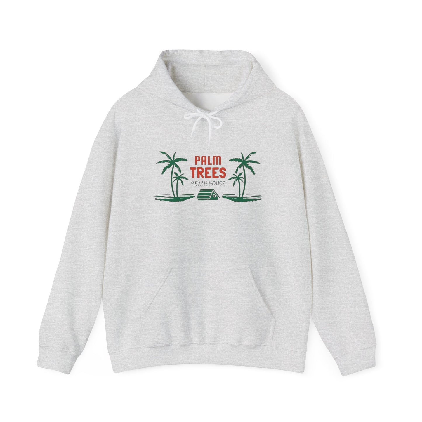 Palm Trees Beach House Graphic Hoodie Heavy Blend Sweatshirt NEW