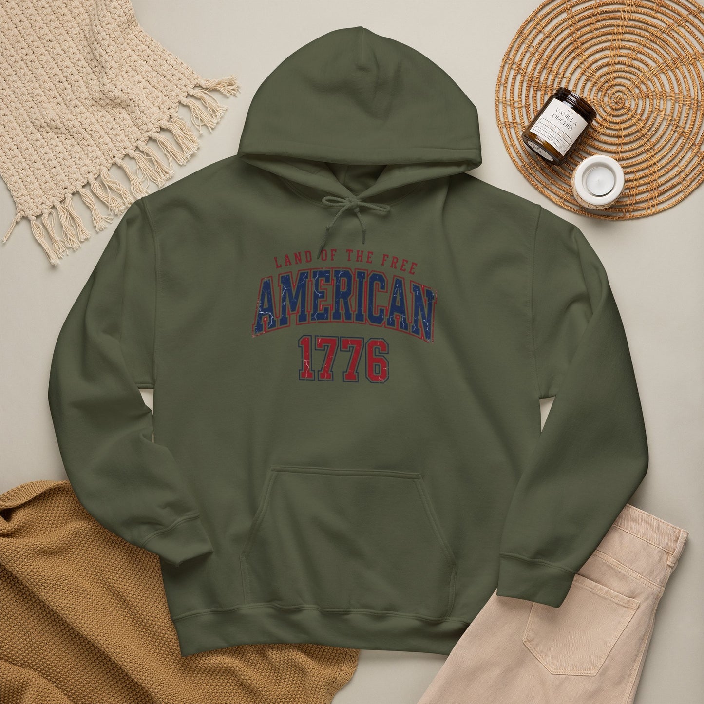America Land Of The Free Graphic Hoodie Men's Heavy Blend™ Hooded Sweatshirt