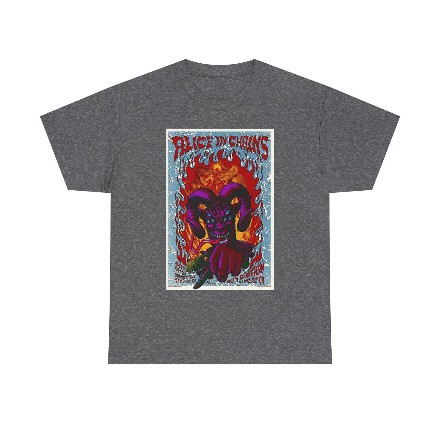 Alice In Chains Rock Band T Shirt Merch Poster Unisex Heavy Cotton Tee