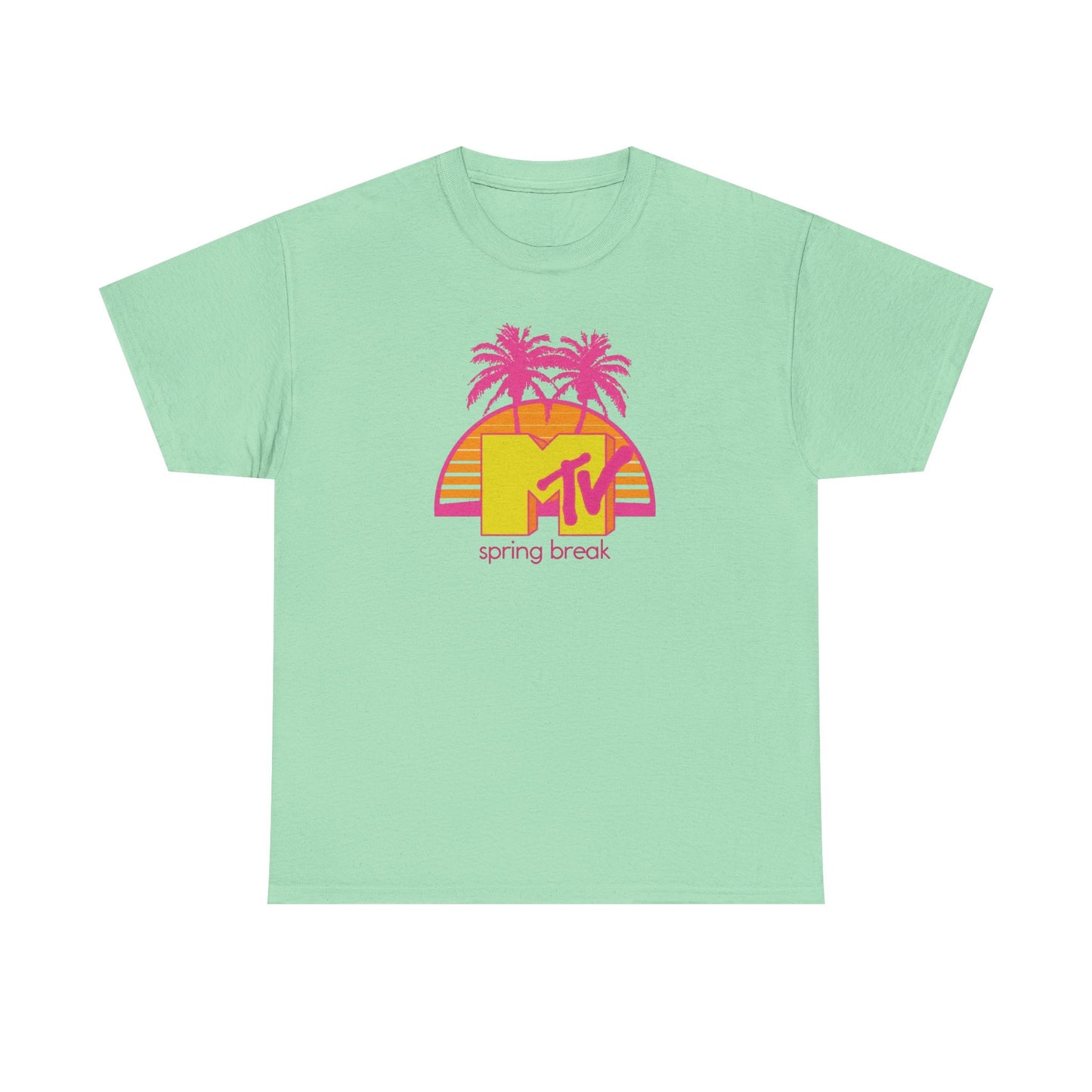MTV Spring Break Vintage Tropical Graphic T-Shirt Unisex Heavy Cotton Tee