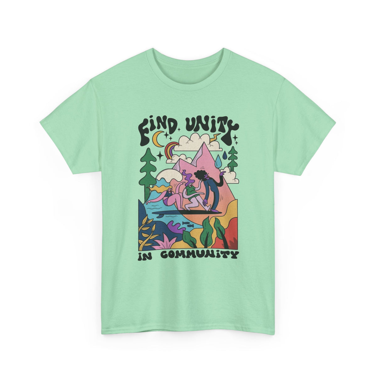 Find Unity In Community Graphic T Shirt Men's Heavy Cotton Tee