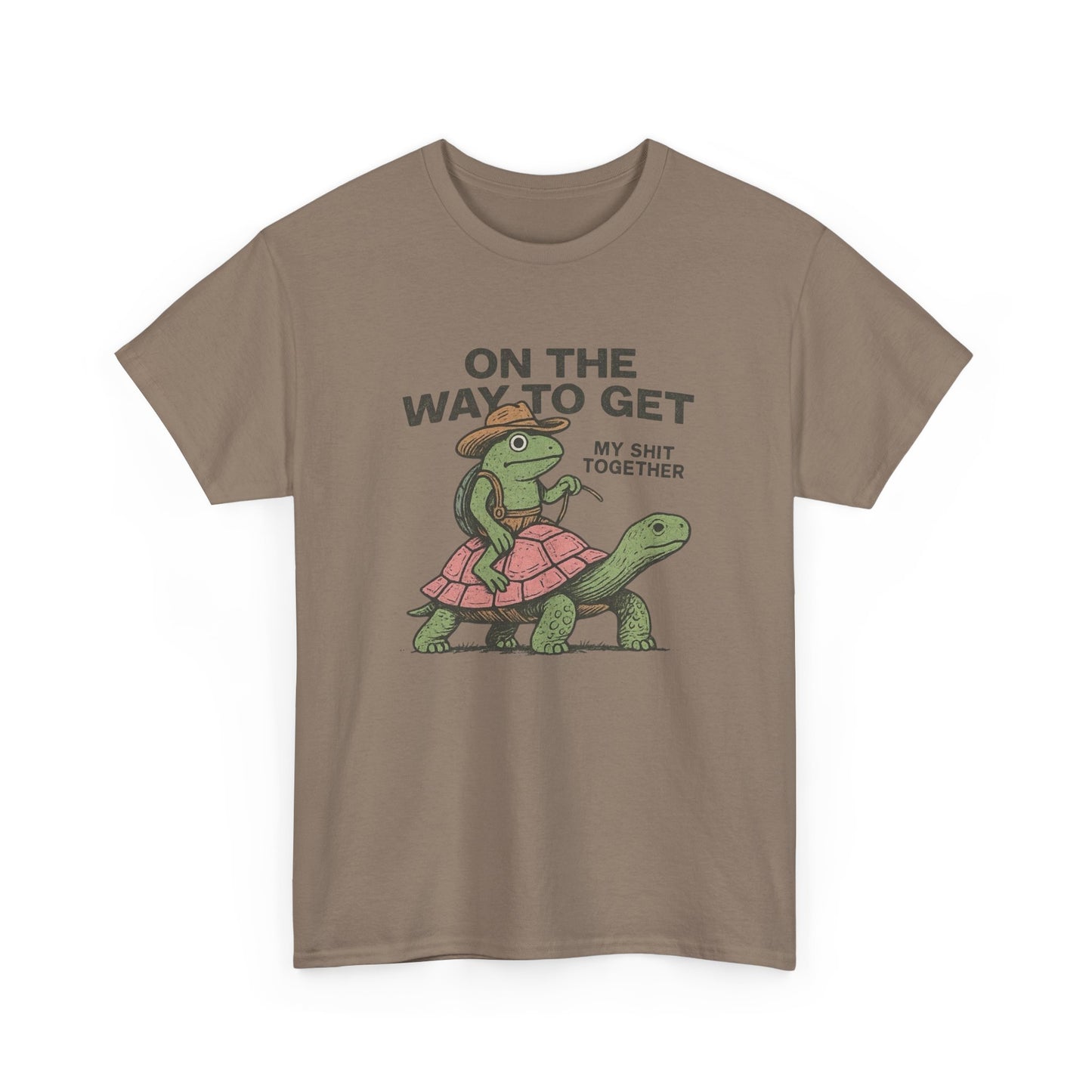 On My Way To Get It Together Funny Frog Cowboy Graphic T Shirt Tee Retro Gift