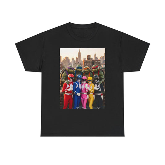 Turtles And Power Rangers Graphic T Shirt