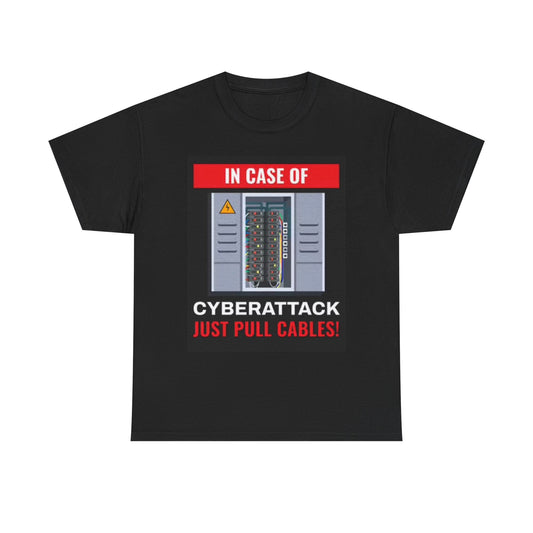 Cyber attack T Shirt Funny Computer Graphic Jokes Unisex Heavy Cotton Tee