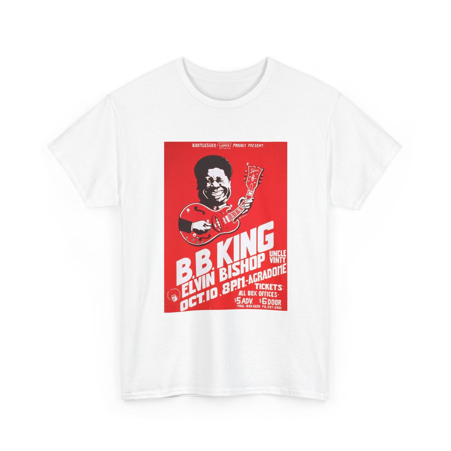 BB King Tshirt Vintage Poster Concert Merch Retro Unisex Heavy Cotton Tee