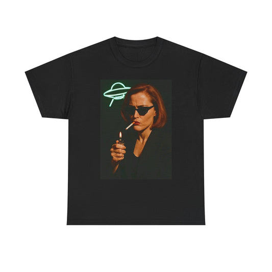 X Files Smoking Funny Aliens Graphic T Shirt NEW S-5XL Unisex Heavy Cotton Tee