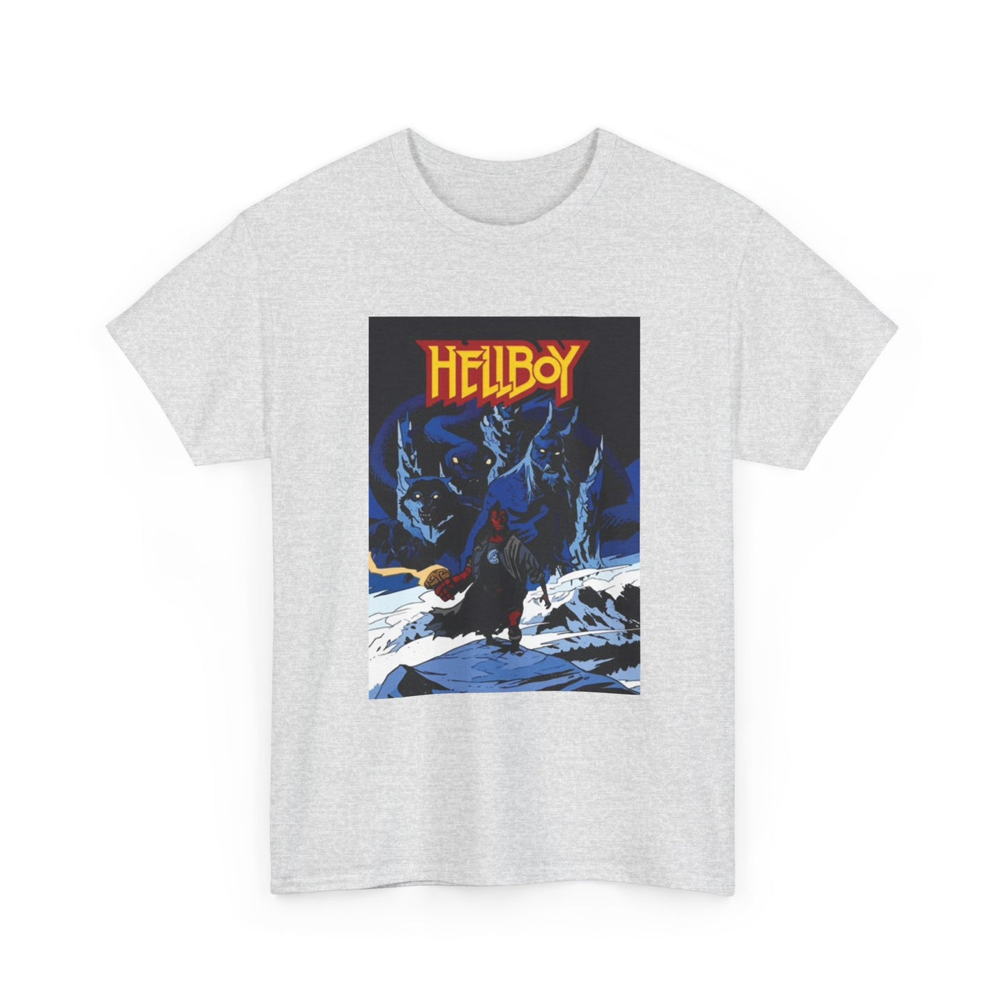 Hellboy Movie Poster Shirt Retro Cartoon Graphic Unisex Heavy Cotton Tee