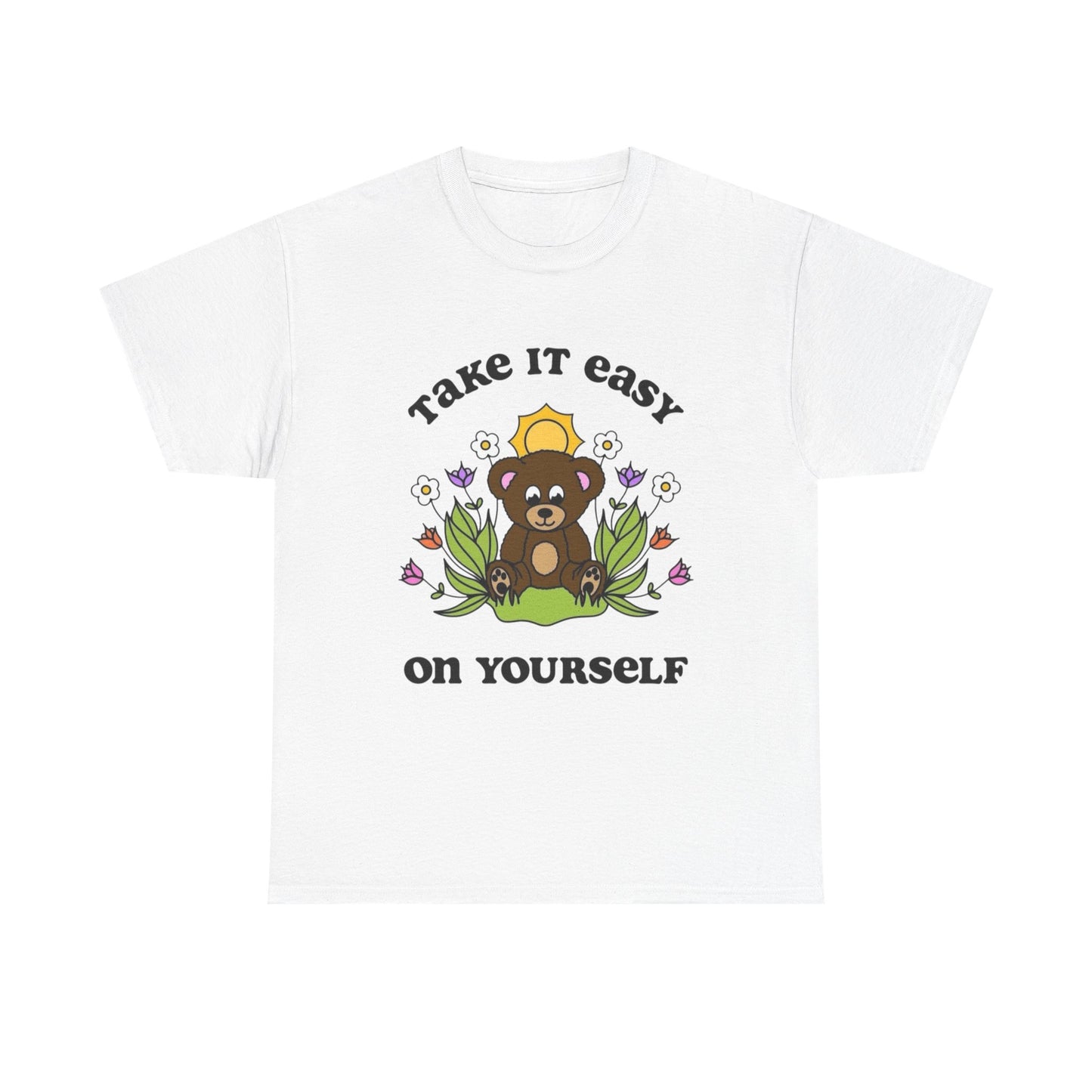 Take It Easy On Yourself Graphic T Shirt Unisex Heavy Cotton Tee Gift Vintage