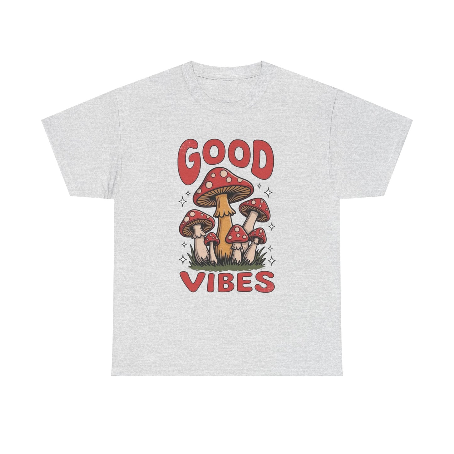 Good Vibes Mushrooms Graphic T Shirt Unisex Heavy Cotton Tee