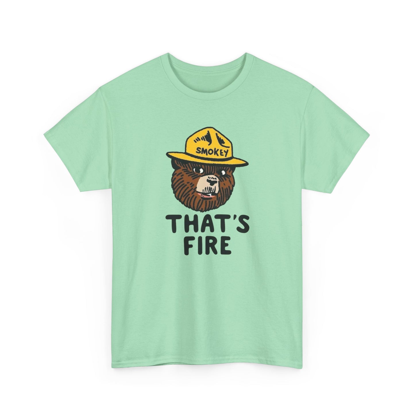 Smokey The Bear That's Fire Funny Graphic T Shirt NEW ADULT TEE VINTAGE